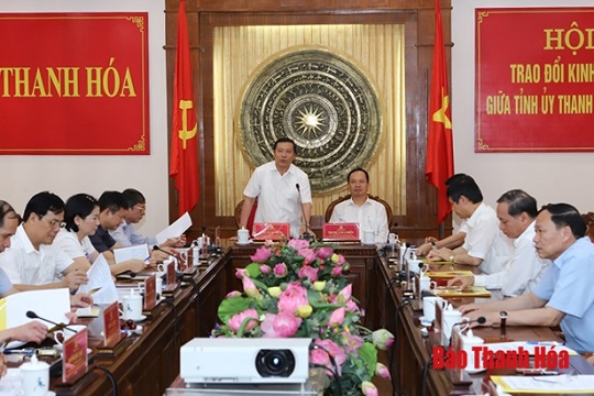 Trao đổi kinh nghiệm công tác giữa Tỉnh ủy Thanh Hóa và Tỉnh ủy Cao Bằng