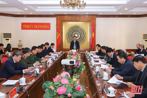 Họp Đoàn đại biểu của Đảng bộ tỉnh Thanh Hóa đi dự Đại hội đại biểu toàn quốc lần thứ XIII của Đảng