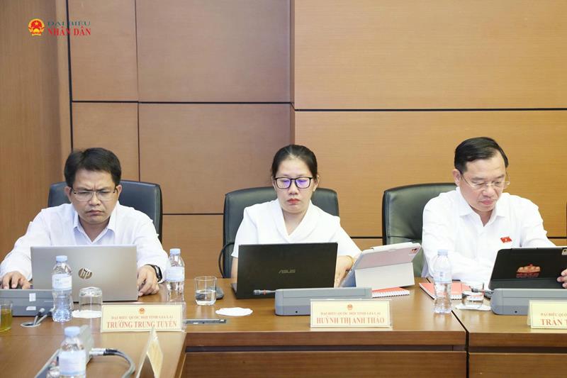 Các ĐBQH tham dự thảo luận tổ. Ảnh: An Nhiên
