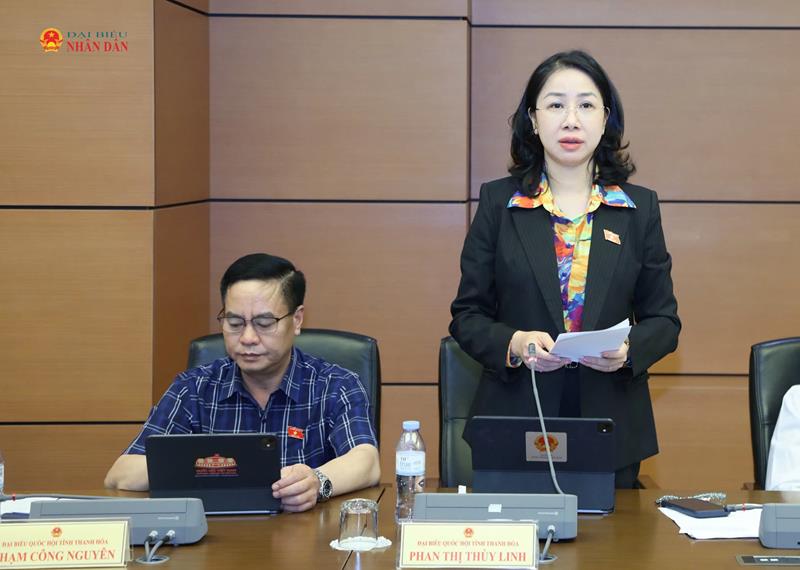 ĐBQH Phan Thị Thùy Linh (Thanh Hóa) phát biểu thảo luận tổ