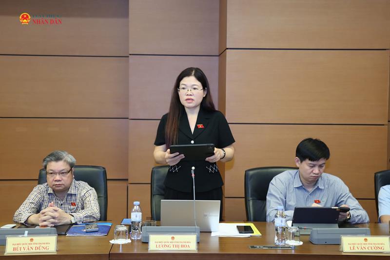 ĐBQH Lương Thị Hoa (Thanh Hóa) phát biểu thảo luận tổ