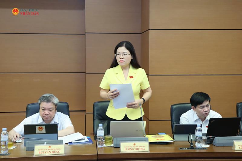 ĐBQH Lương Thị Hoa (Thanh Hóa) phát biểu thảo luận tổ