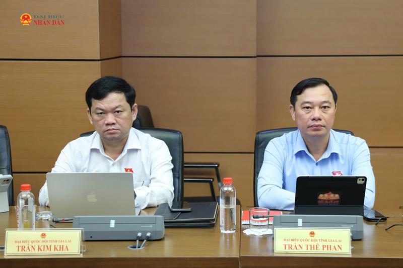 Các ĐBQH tỉnh Gia Lai tham dự phiên thảo luận tổ. Ảnh: An Nhiên