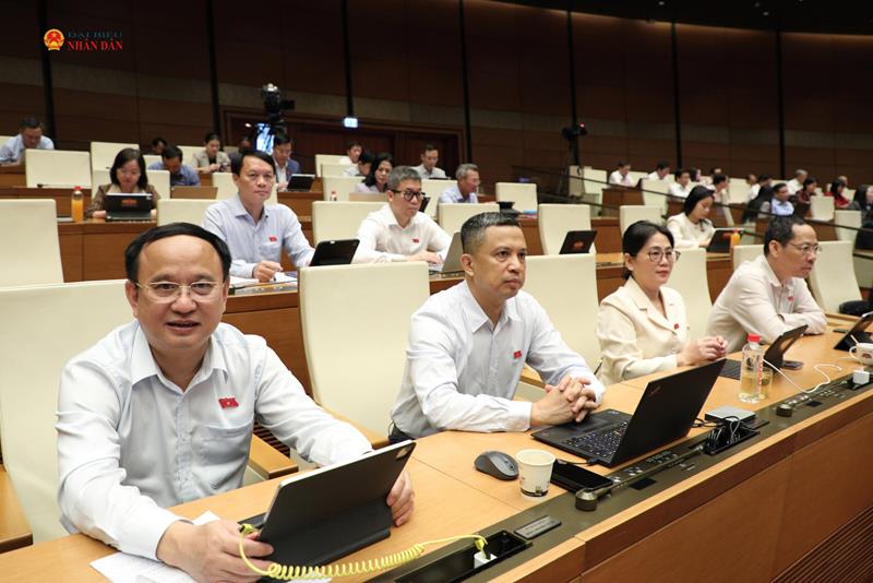 Các ĐBQH tham dự thảo luận hội trường