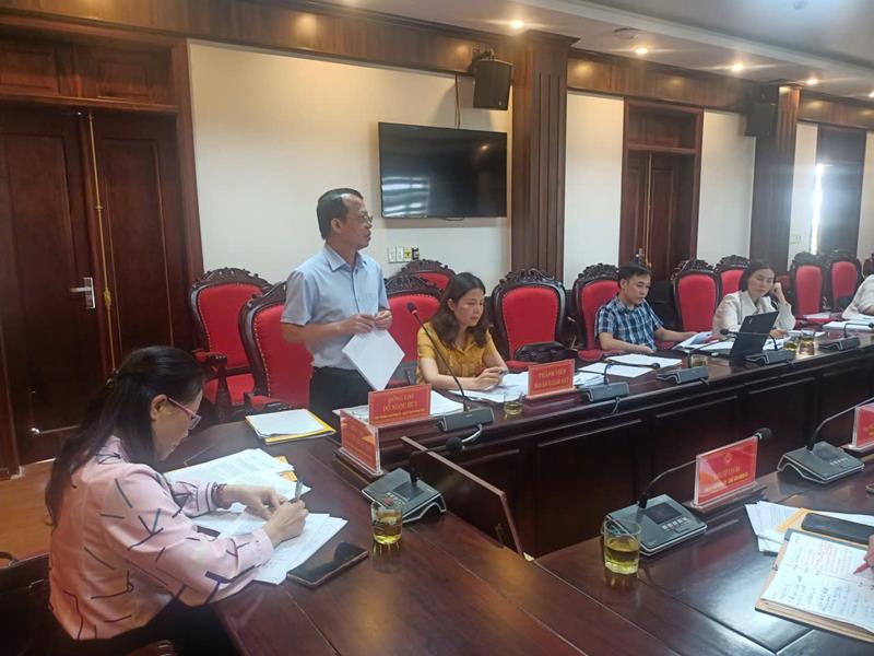 Thành viên Đoàn giám sát phát biểu tại buổi làm việc